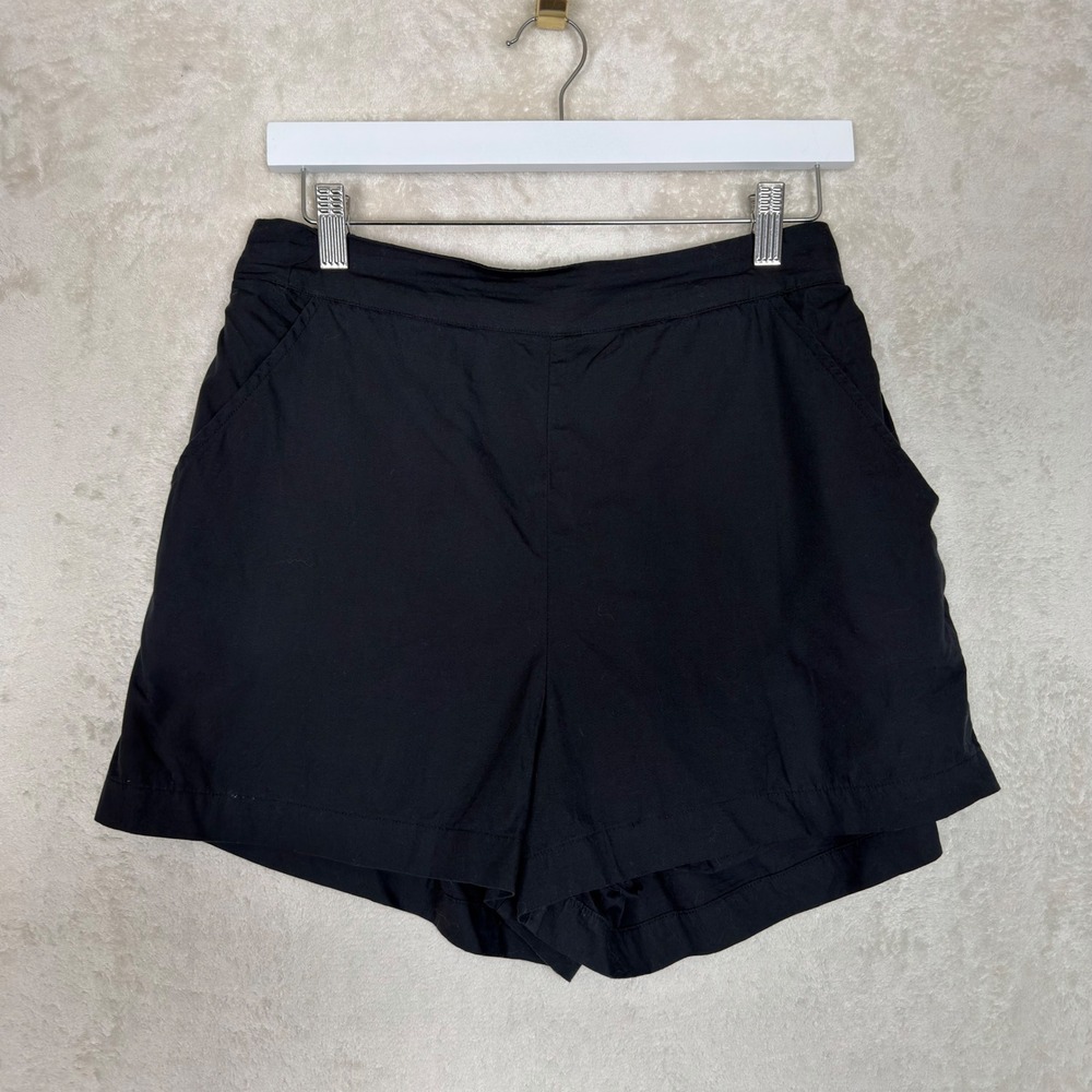Free People Black Cotton Elastic Back Pocketed Shorts Size M Preppy Minimalist